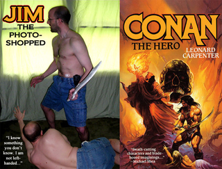 Illustration for article titled Macho Fantasy Novel Covers (As Reenacted By A Normal Dude In Denim Shorts)